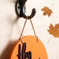 thumbnail image 3 of Halloween Jack O Lantern Wooden Door Hanger, 4 Styles Fall Pumpkin Front Door Sign for Thanksgiving Home Decor, 3 of 7