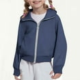 thumbnail image 2 of FAIWAD Girls Zip Up Hoodies Long Sleeve Cropped Sweatshirts with Thumb Holes Kids Casual Athletic Clothes 4-12 Years, 2 of 9