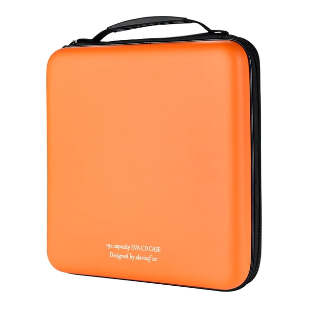 alavisxf xx 192 Capacity EVA CD/DVD Case Orange Portable Zipper Holder Disc Storage Organizer Wallet