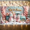 thumbnail image 5 of Snowman Theme Snowman Banner Let it Snow Design Christmas Banner Pink Golden Text Winter Banner for Christmas Party Winter Celebration Indoor Decoration, 5 of 9