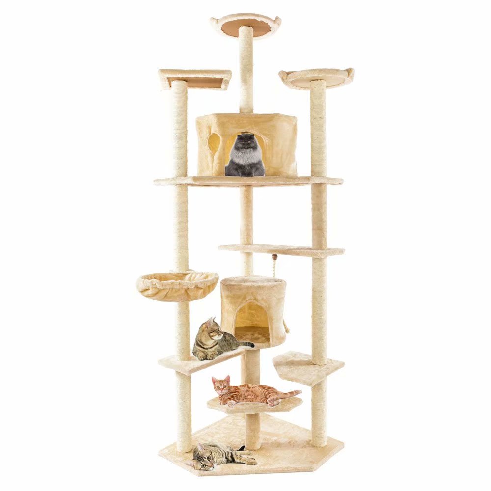 Clearance! 80" MultiLevel Cat Tower Tree with Sisal Rope Scratching