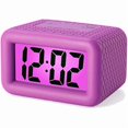 thumbnail image 1 of wonima44 Plumeet Digital Alarm Clock Kids Alarm Clock with Snooze and Backlight - Simple Travel Clocks Large LCD Display - Loud Alarm Clock for Bedroom - Battery Powered(Purple), 1 of 1