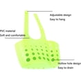 thumbnail image 3 of Soporte de esponja para fregadero, caja para fregadero de cocina con colgante, plato de soporte para jabón de plástico ajustable, cesta de almacenamiento azul + verde, 2 uds., 3 of 5