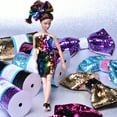 thumbnail image 4 of Yama Ribbon, 5-3/8inch Reverse Sequin Ribbon Black/White, 4 of 7