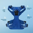 thumbnail image 3 of Voyager Dog Harness Dual Leash Attachment No-Pull Control Adjustable Soft but Strong Pet Harness for Medium and Large Dogs with 3M Reflective Technology - Harness Leash Set (Royal Blue Lattice), S, 3 of 8
