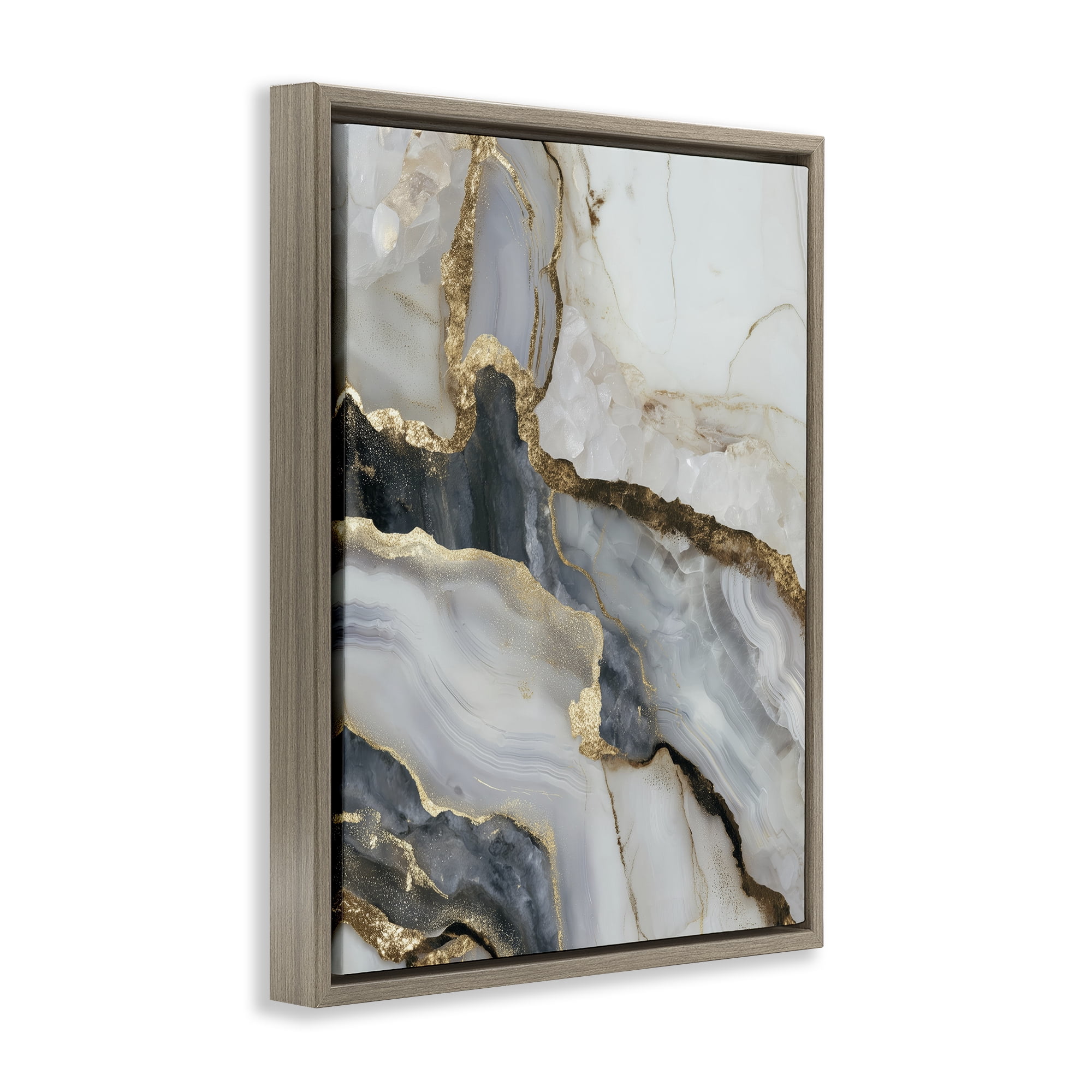 Stupell Industries Elegant Touch of Gold Brown Framed Floater Canvas Wall Art, design by Svetlana Aleynikova