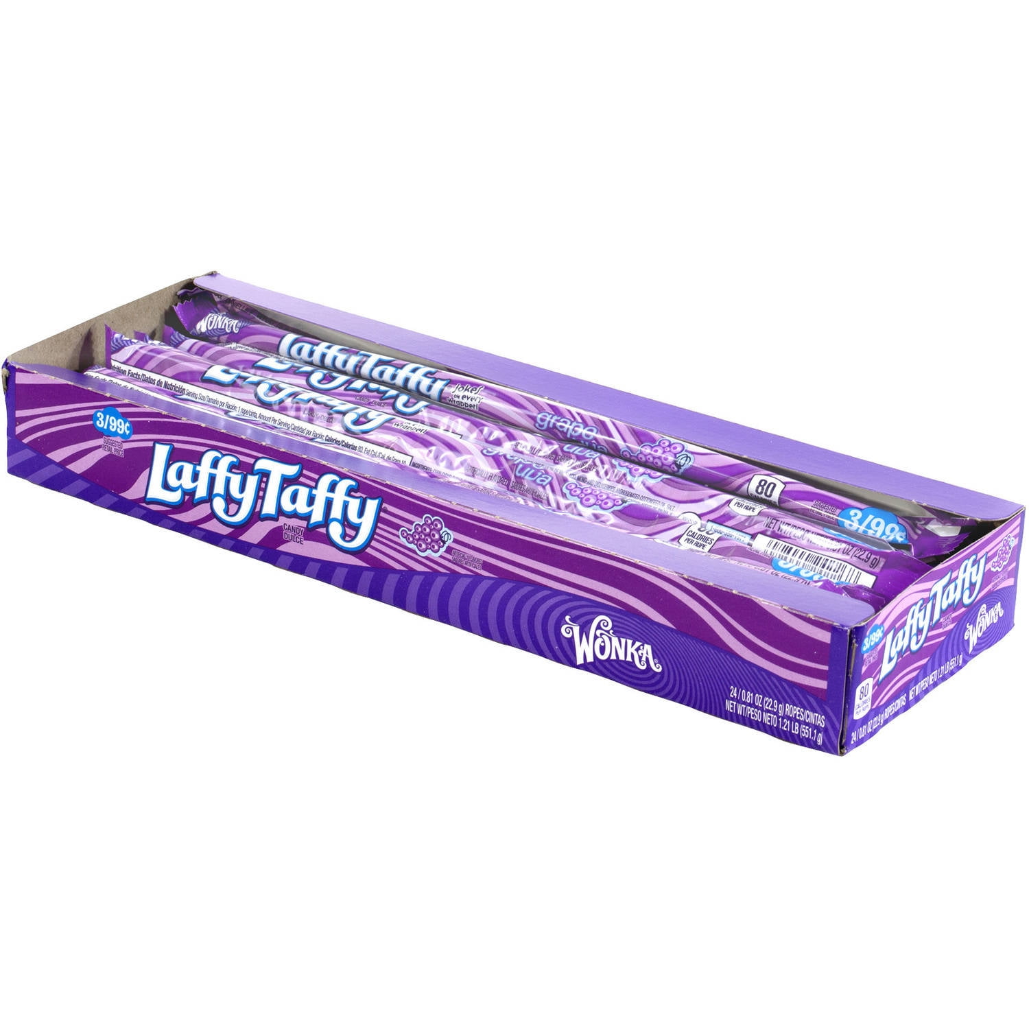 Laffy Taffy Grape Candy Ropes, 0.81 oz, 24 count by