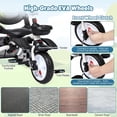 thumbnail image 2 of OUYAWEI Tricycle Pliable pour Bébé, 7 en 1 Poussette, Tricycle avec Harnais de Sécurité, Poignée de Poussée Réglable, Panier de Rangement, Porte-Gobelet, Tricycle pour 1-5 Ans, Gris, 2 of 8