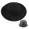thumbnail image 2 of Sombreros De Copa Negros, Sombrero De Copa De Fieltro Estilo Caballero De Alto Grado Transpirable Para Proyectos De Manualidades Para Mujeres, 2 of 7