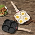 thumbnail image 7 of Non-Stick Egg Frying Pan, 4 Holes Skillet with Handle,Wooden Handle Medical Stone Non-Stick Frying Pan, Divided Egg Omelet Pans, For Breakfast,For Gas Stove & Induction Cookware(Black with lid), 7 of 7