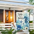 thumbnail image 6 of Dyrenson Summer Take Me To The Beach Decorative Garden Flag, Coastal Seahorse Starfish Conch Coral Yard Outside Home Decoration, Spring Anemone Burlap Outdoor Small Decor Double Sided 12 x 18, 6 of 6