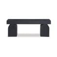 thumbnail image 2 of Benjara Accent Bench, 50 Inch, Oversized Sandblasted Effect, Black Solid Wood, 2 of 5