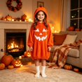 thumbnail image 2 of Halloween Outfit Girls Boys Oversized Pumpkin Hooded Blanket Hoodie Wearable Onesie Kids Cozy Funny Rompe𝐫 Casual Clothes, 2 of 8