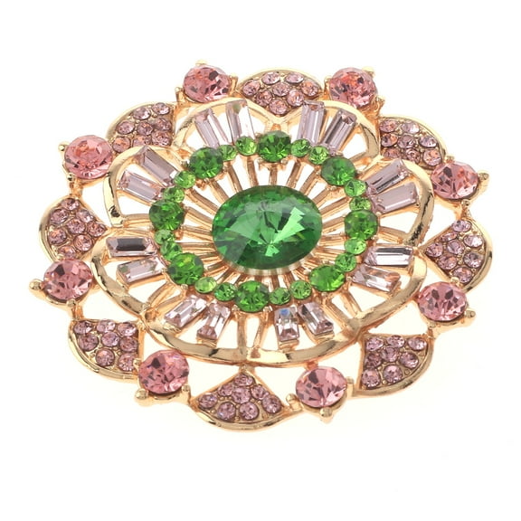 Crystal Flower Brooch