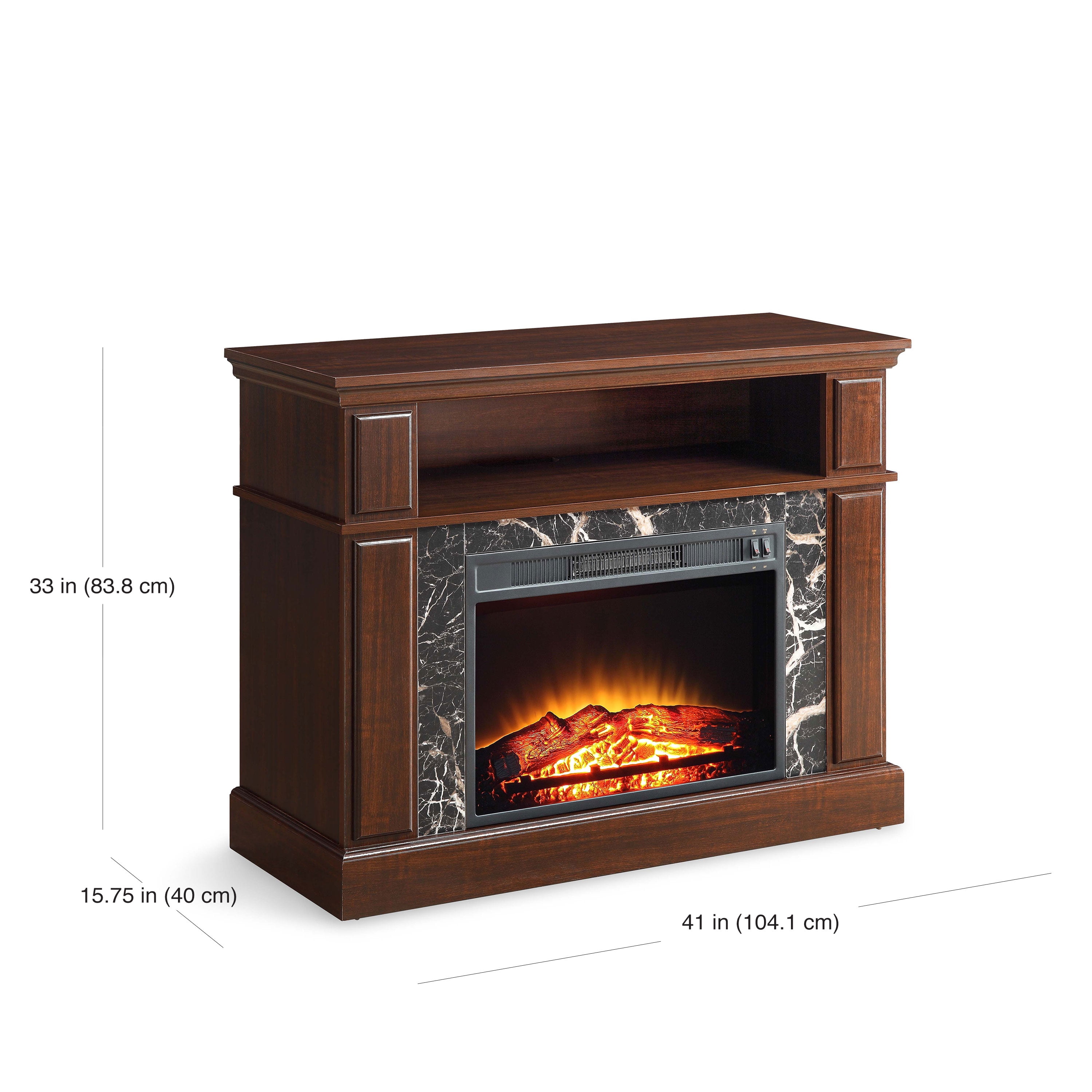 Mainstays Loring Media Fireplace for TVs up to 48", Cherry