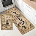 thumbnail image 6 of Farmhouse Wood Grain Kitchen Carpet Set, Non-Slip Flannel Mat, Soft Easy Clean, for Bathroom Bedroom Living Room Dining Porch Laundry, 6 of 13