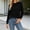 Black, variant on Xdegoge Womens Crewneck Pullover Sweaters Long Sleeve Textured Knit Tops Casual Square Pattern Basic Lightweight Fall Winter Fashion Knitwear
