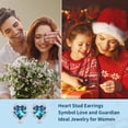 thumbnail image 5 of Beutirer Love Heart Stud Earrings for Women, 925 Sterling Silver Earrings with Heart Crystal, 18K White Gold Plated Angel Wings Earrings, Trendy Jewelry Gifts for Valentine's Day Mother's Day Birthday, 5 of 6