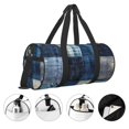 thumbnail image 6 of Japuie Indigo Patchwork Quilt Print Travel Duffle Bag,Gym Bag,Weekender Bag,Compartment Overnight Bag for Men Women,Carry On Weekender Bag for Airplane,Hospital Bags for Labor and Delivery, 6 of 6