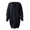 thumbnail image 4 of VISALY Long Cardigans Chunky Cardigan Sweaters Women's Long Sleeve Ribbed Knit Cardigan Open Front Casual Fall Sweaters with Pockets Trendy Sweaters Beach Cardigan Black L, 4 of 9