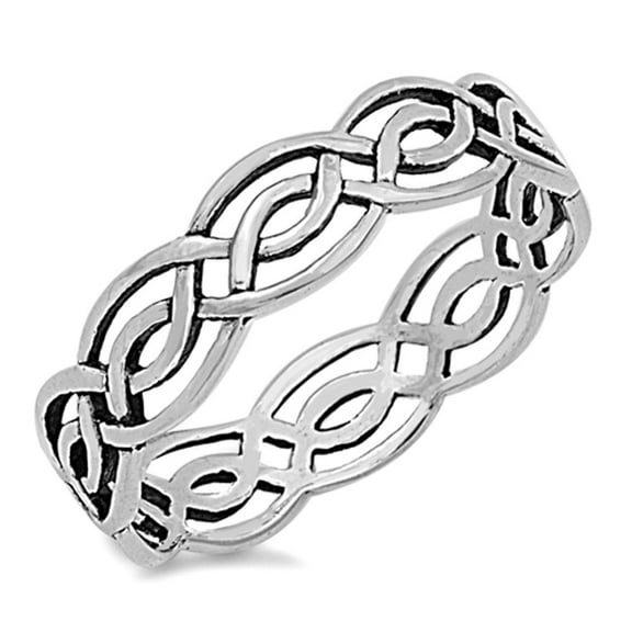 Sterling Silver Women's Celtic Infinity Ring Wholesale 925 Band 5mm Jewelry Female Male Size 14