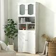 thumbnail image 4 of Costway 58.5" Tall Bathroom Storage Cabinet Freestanding Linen Cabinet with Shelves White, 4 of 10