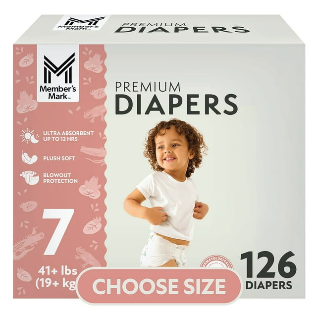 Member's Mark Premium Baby Diapers, Sizes: Newborn - 8