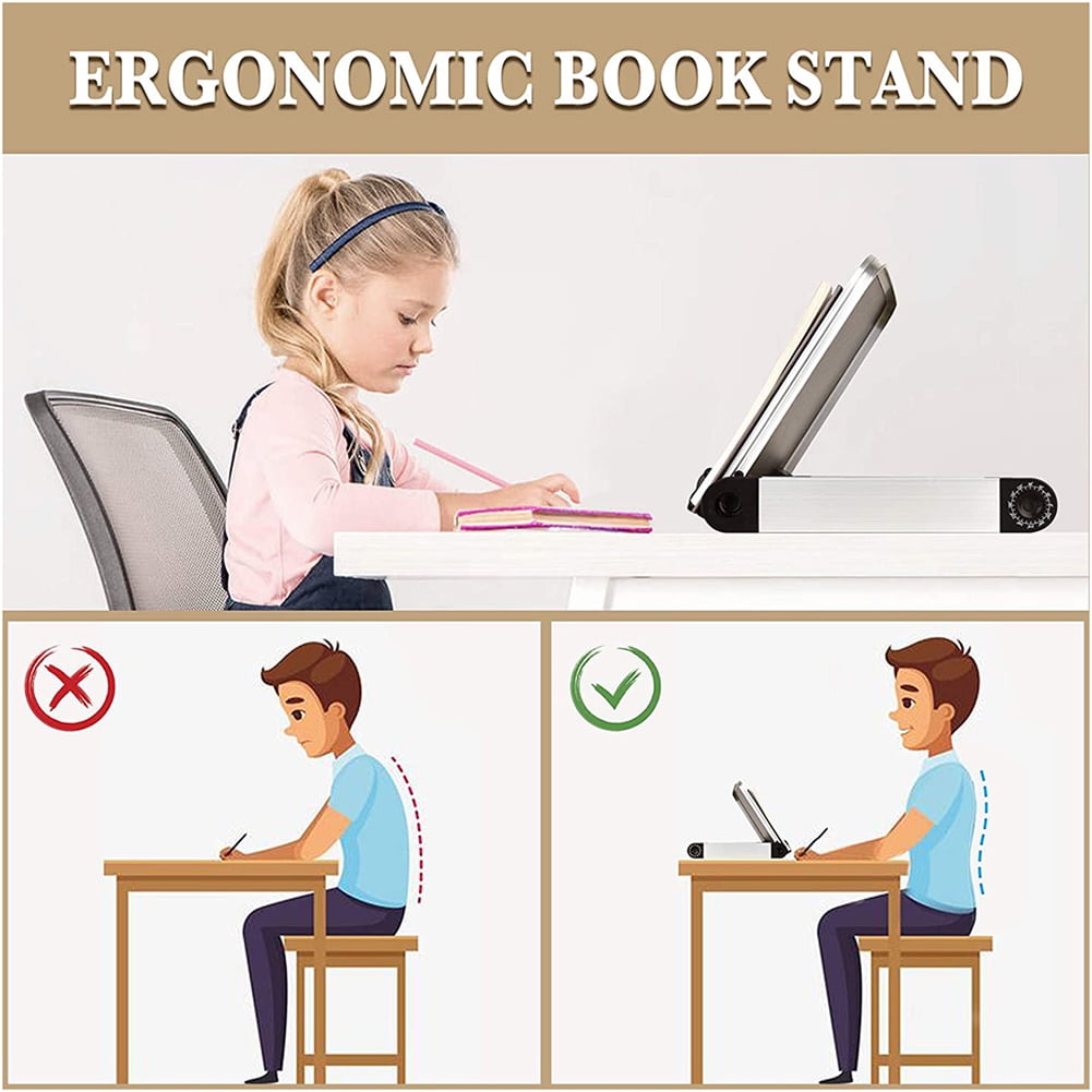 Private Jungle Book Stand, Book Holder Adjustable Height & Angle Ergonomic with Page Paper Clips for Reading Big Heavy Textbooks Music Books Tablet Cook Recipe Hands Free (White) Private Jungle Book Stand, Book Holder Adjustable Height & Angle Ergonomic with Page Paper Clips for Reading Big Heavy Textbooks Music Books Tablet Cook Recipe Hands Free (White)