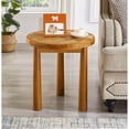 thumbnail image 2 of Miekor Furniture Living Room Central End Table, Farmhouse Round End Table, Round Wooden Rustic Natural Table with Thick Cylindrical Legs (Classic, 19.69 X 19.69 X 21.46 in) BS5328, 2 of 6