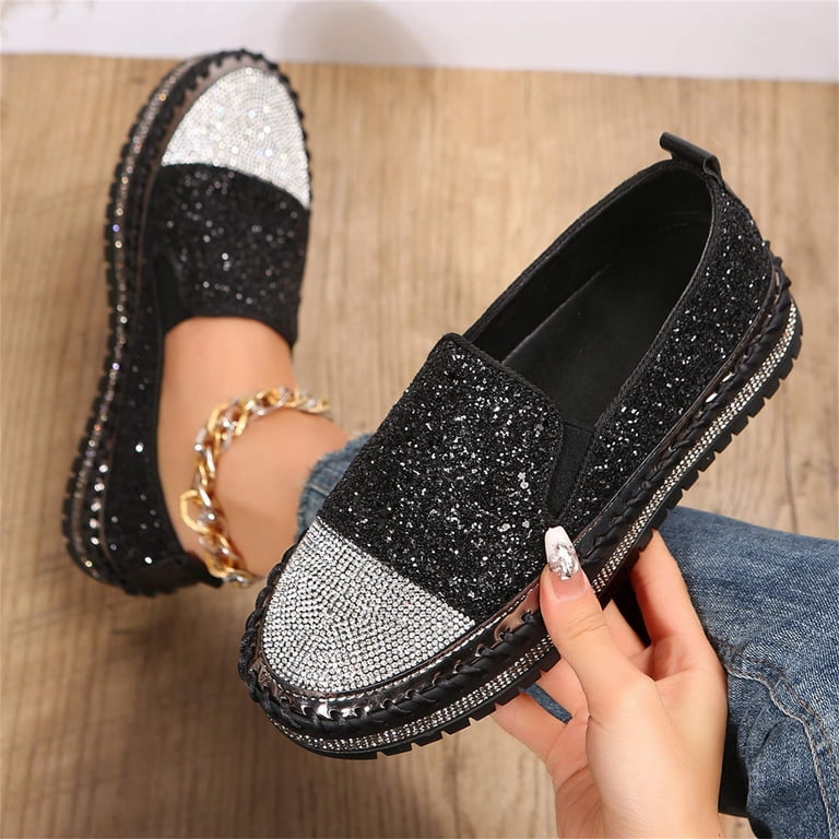 Stylish Black Slip-On Women\'s Shoes size 9 Amazon.com | JYSwoshoe Slip On Platform Sneakers for Women  main image 3