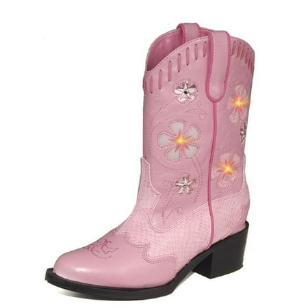 Roper Western Boots Girls Snake Lights Design Pink 09-018-1201-1202 PI