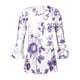 thumbnail image 4 of Camisetas de Cuello en V Mujeres, Impreso 3/4 Manga Blusa Casual Hecha de Cómodo Estante de Imitación para Toda la Temporada de Uso Diario, Camisetas Casuales de Mujer, 4 of 5