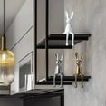 thumbnail image 4 of HeeHom Easter Bunny Figurines - Brass Sitting Bunny Rabbit Statue, Electroplated Ceramic Home Decor for Living Room, Office Desktop, Cabinets, Bookshelf Table Centerpiece & Gift, 4 of 7