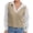 Khaki, variant on Women V-Neck Sweater Pullover Cable Knit Vest Solid Color Sleeveless Vest Pullover