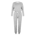 thumbnail image 4 of Ashirexll Two Piece Sets for Women, Outfits for Women, Loose Solid Color Long Sleeve Casual Pants Sweatsuit Two Piece Set, 4 of 5
