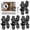 Black-4PCS, variant on Hinges for Cabinet Doors, 180 Degree Hidden Door Hinges 0.63 * 2.76Inch 2PCS - Zinc Alloy Concealed Cross Hinges in Black for Kitchen Cabinets from Door Thick(1"~1-3/8")