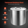 thumbnail image 3 of Stainless Steel 100 Quart Commercial Stockpot with Basket Lid and Handle Heavy Duty Sanding Treatment for Large Groups Silver, 3 of 6