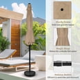 thumbnail image 6 of 7.5 FT Outdoor Patio Umbrella,Table Umbrella, Yard Umbrella, Heavy-Duty Round Market Umbrella with 6 Sturdy Ribs, Push Button Tilt and Crank for Garden Deck Backyard Pool, Tan, 6 of 7