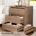 Homfa 3 Drawers Nightstand Set of 2, Small Sofa Table, Wooden Storage
