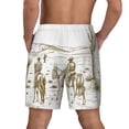 thumbnail image 2 of Lsque Mens Swim Trunks Western Desert Cowboys Pattern - Bathing Suit Compression Liner - Beach Swim Shorts Swimwear - (S-3XL) - Stretch Quick Dry -Large, 2 of 9