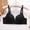 Black, variant on Women Bottom Floral Lace V Neck Wireless Bra Thin Adjustable Straps Gentle Push Up Side Smoothing Elegant Daily Bra Coffee 42