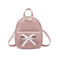 thumbnail image 1 of MasteelfCA Casual Bowknot Backpack PU Leather Storage Bag Travel Pouch Large Capacity Lightweight Rucksack for Phone Purse Makeup Pink, 1 of 7