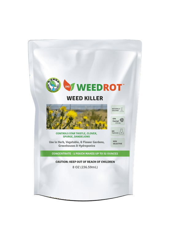 WeedRot Concentrated Weed Killer - EPA Exempt Herbicide - 8 fl oz Pouch by Sierra Natural Science