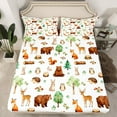 thumbnail image 2 of jejeloiu Safari Bear Deer Twin Sheet Sets,Cute Owl Fox Twin Fitted Sheet,Rustic Farmhouse Cabin Flat Sheet For Girls Boys,Luxury Bedroom Decor,3pcs, 2 of 7