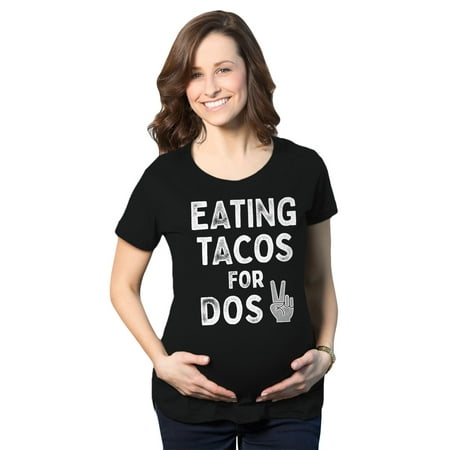 

Maternity Eating Tacos For Dos Tshirt Funny Pregnancy Tee (Black) - M