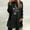 01 Black, variant on Women's Round Neck And Winter Loose Solid Pocket Warm Long Sleeve Blouse Top