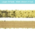 thumbnail image 2 of Unique Bargains 10 Yards 1.8 Inch Elastic Sequins Trim Flat Stretch Sequin Ribbon Strip, Gold, 2 of 4