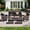 Black, variant on MEISSALIVVE 6 Pieces Patio Furniture Set with Swivel Chair, Outdoor Patio Conversation Set, Outdoor Wicker Sofa Couch with Waterproof Cushions for Lawn Backyard Porch (Beige)