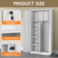 thumbnail image 6 of Topass Metal Storage Locker with Lockable Door, 72''HMetal Storage Freestanding Wardrobe, Locker for Office, Home, School, Employee, Gym (White), 6 of 6