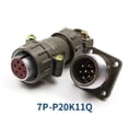 thumbnail image 1 of Metal P20K6Q Contacts 2-7 Pin Aviation Plug Connector M20 Panel Mount Flange, 1 of 4